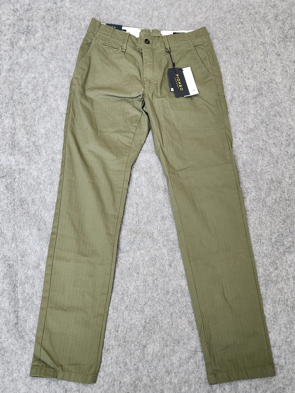 NWT Piombo Slim Fit Stretch Cotton Chino Pants Men's 30x31 Green Preppy Casual
